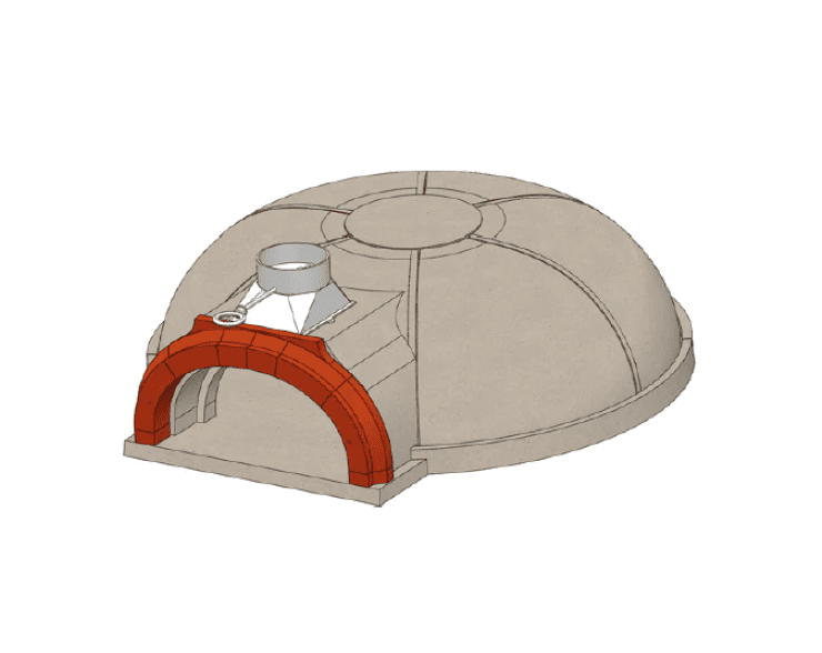 1200L Technical drawing of brick oven kit